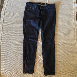 EUCDark Blue Skinny Jeans w Gold Ankle Zipper